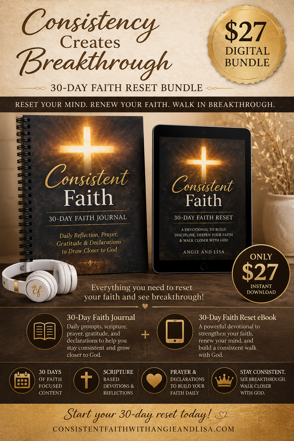 Consistency Creates Breakthrough – 30-Day Faith Reset Bundle